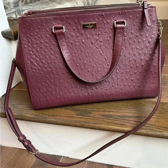 Kate Spade New York Loden Bristol Drive Ostrich Embossed Leather Bag - Picture 1 of 11
